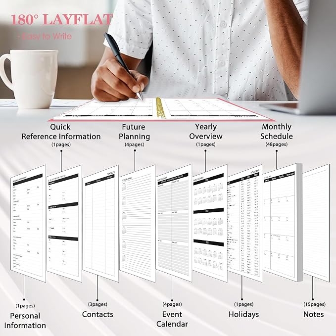 Monthly Planner 2026-2028,2 Year Monthly Calendar Planner,JUL 2026-JUN 2028 | A4(8.5" x 11"),24 Months Planner with Tabs, Spiral Bound, PVC Cover, Inner Pocket for Student, Teacher, School and Office Use