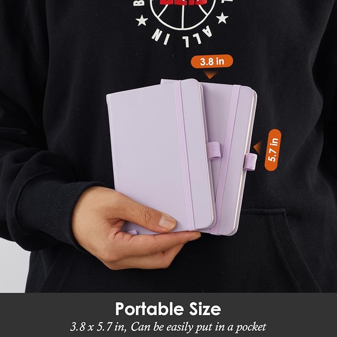 NIRMIRO Purple Small Notebook Journal with Pen Mini Leather Journal for Women Note Book College Ruled Small Note Pad Pocket Size for Work Note Taking Organization