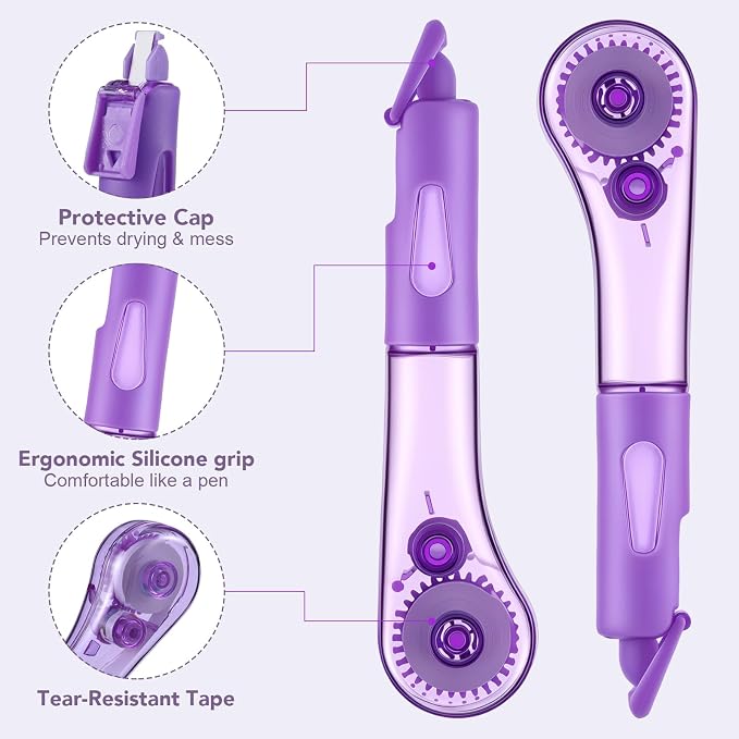 BESARME 10 Pack Correction Tape Pen, Correction Pens Prizes for Kids Classroom School Easy to Use Applicator with Push-Pull Cover Back to School Supplies, 19.69 Ft