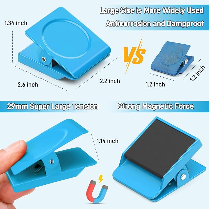 FINDMAG 4 Pack Magnet Clips, Colorful Magnetic Clips for Refrigerator Use