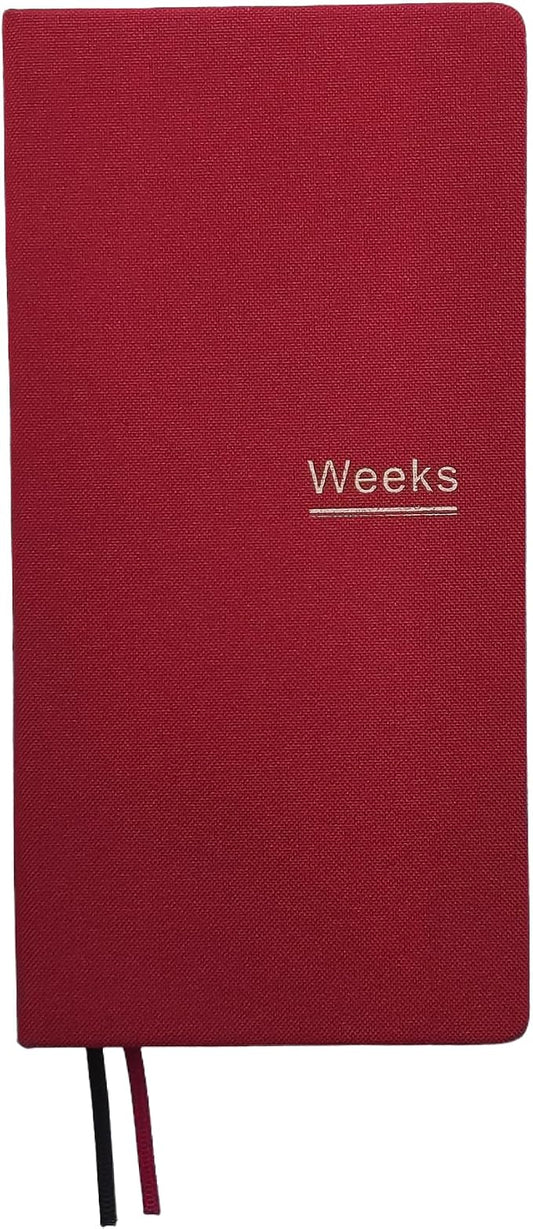 Undated Weekly Planner Notebook Pocket Organizer Appointment Book Journal Notebook A6 Week Plan Notepad (Red)