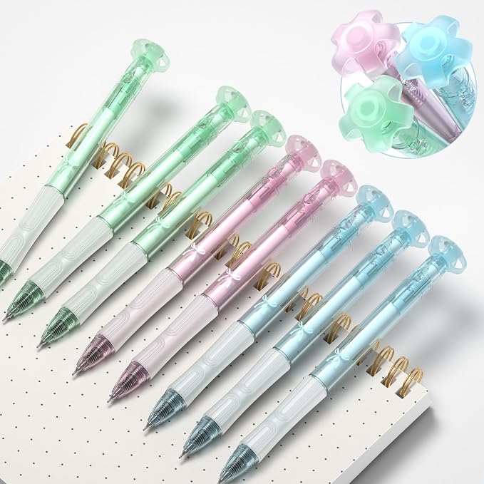 8 Pack Retractable Gel Pens, Black Ink Quick-Drying No Smudge | 0.7mm Fine Point Smooth, Long-Lasting Ink, Cute Aesthetic Pens for Journaling, Writing, School Office, Gift for Women Nurse