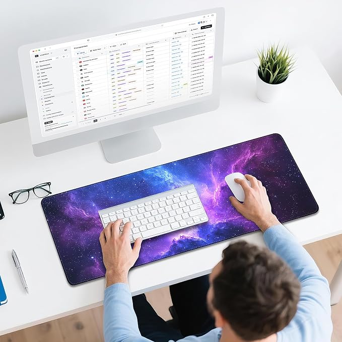 Mouse Pad Gaming - Desk Mat for Keyboard and Mouse - Galaxy Space Large Mouse Pad for Desk, Mousepad (31.5 x 11.8inch) with Non-Slip Base, Desks Pad Mat for Gaming, Office and Home