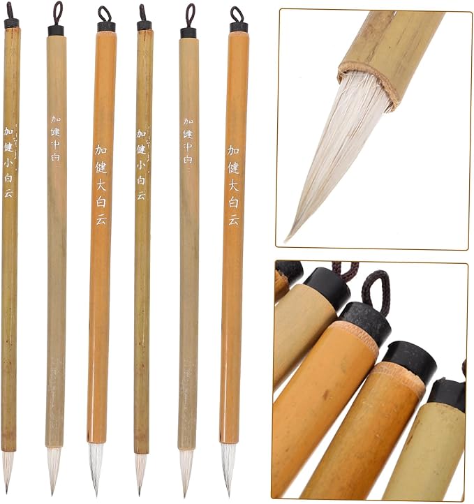 LALAFINA Chinese Calligraphy Brush Sumi Ink Brush for Chinese Calligraphy Painting Drawing and Writing Traditional for Beginners Practice 8.66 X 1.41 X 0.35 in