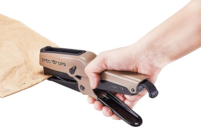 Spec Ops Tools Heavy Duty Plier Stapler for Packaging, Compatible with 3/8" and 1/4" Leg Length Staples, 45 Sheet Capacity, All-Metal