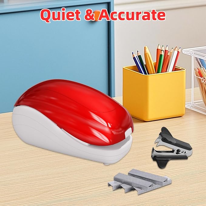 Electric Stapler,Including 2000 Staples and 1 Staple Remover, Suitable for Palm Size and high Comfort，25 Sheet Capacity, AC Adapter or Battery Powered，Battery not Included