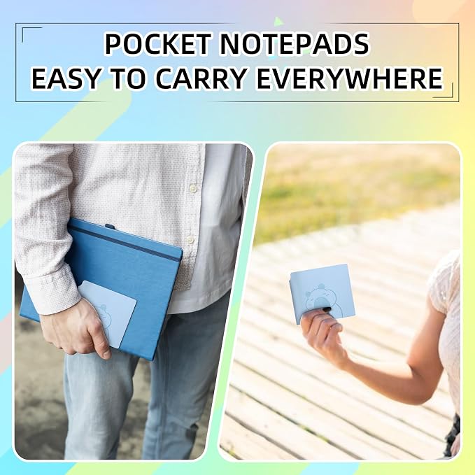 BOBO RABBIT 3 Pack Mini Blank Notebooks Pocket Sized Journal Notebook 4x4 Blank Paper 200 Pages Small Soft Leather Sketchbook Journal Cartoon Capybara Pattern for Drawing Travel Classroom Student