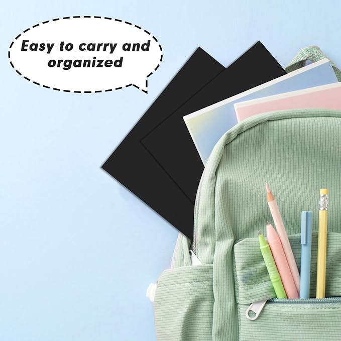 Two Pocket Folders, RAZCC 50 Pack 2 Pocket Folders Fit Letter Size Paper, Paper Folders with Pockets for School Office Business Home, Black