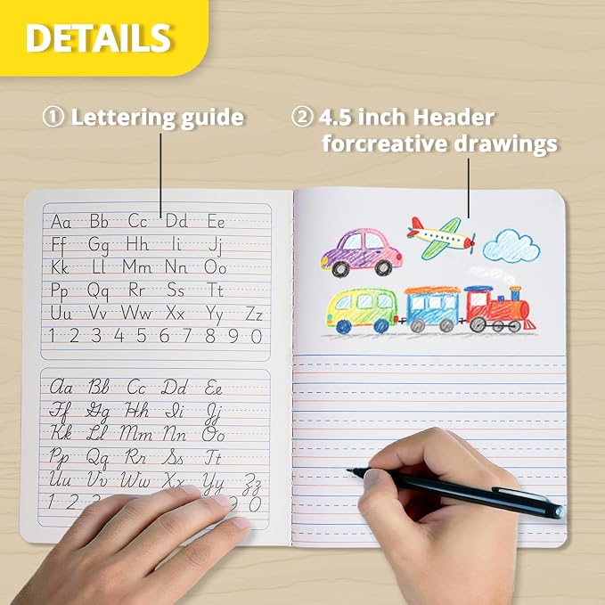 ONAVIA Pink Primary Composition Notebook K-2 Bulk, Drawing Space, 200 Pages | 100 Sheets, 9.75 x 7.5 in, 12 Pack, Draw and Write Primary Composition book, Kindergarten Writing Journal
