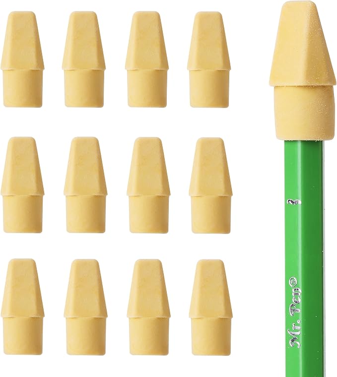 Mr. Pen- Pencil Eraser Toppers, 120 Pack, Yellow, Cap Erasers | Pencil Top Erasers, Eraser Caps, Tops for Pencils