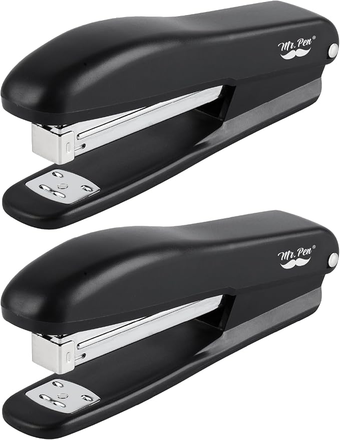 Mr. Pen- Staplers with 200 Staples, 20 Sheet Capacity, Pack of 2 | Staplers for Desk, Office Stapler, Desk Stapler, Stapler with Staples, Black Stapler, Paper Stapler, Stapler and Staples