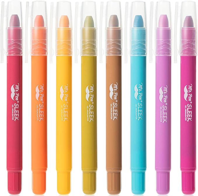 Mr. Pen- No Bleed Gel Highlighters, Dark Sunshine & Smiles, 8 Pack | Bible Highlighters and Pens No Bleed, Bible Markers for Study, Journaling, School Supplies and Accessories