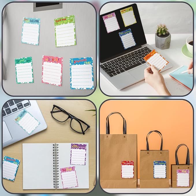 Yinder 24 Pcs Inspirational Sticky Notes, Back to School Supplies, Cute Motivational Sticky Notes Pad Employee Appreciation Gifts Bulk for Teacher Coworker Office 3 x 3'' (Thankful,Classic)