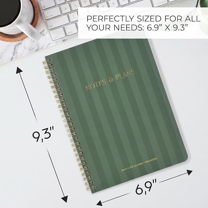 Beautiful Daily Planner And Notebook With Hourly Schedule - Aesthetic Spiral To do List Notepad to Easily Organize Your Tasks And Appointments - Stylish Book And School Or Office Supplies For Women
