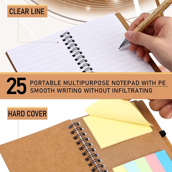 Jetec 25 Sets Inspirational Notebook Bulk Back to School Gifts Motivational Notebook with Pen and Sticky Notepad Employee Appreciation Gift for Teacher Student Coworker School Office (Amazing)