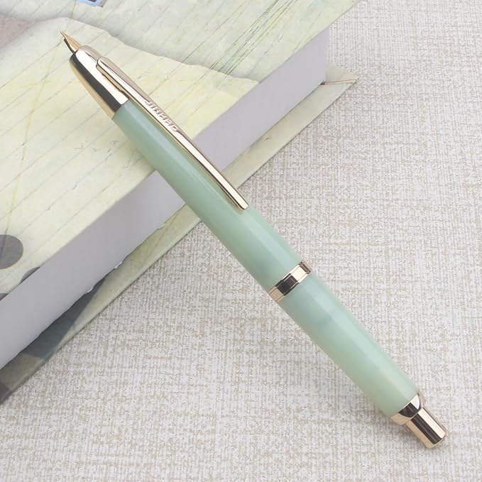JINHAO 20 Celestial Jade Gold Clip Resin Press Fountain Pen EF Ink Pen With Converter Stationery School Supplies