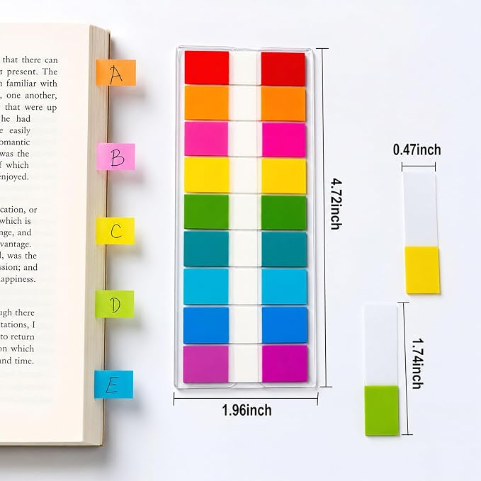 Ericter Transparent Sticky Tabs Writable Book Tabs 720PCS Repositionable PET Clear Page Markers Index Tabs for Notebooks Study Office Use Adults Artists