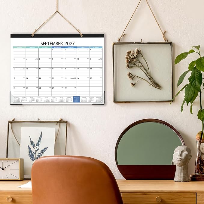 2026-2027 Desk Calendar - Desk Calendar 2026-2027, 14.8" x 11.4", Jul. 2026 - Dec. 2027, 18 Months Calendar, Large Ruled Blocks, Tear Off, Corner Protectors, Desk/Wall Calendar for Planning and Organizing