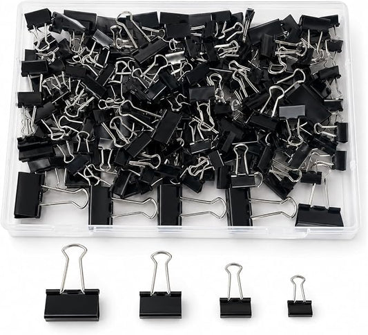 180Pcs Colorful Binder Clips Assorted Size, Metal Paper Clips for Daily Use | Clips Office Supplies for Documents, Files, School Supplies, Home and Desk Organization