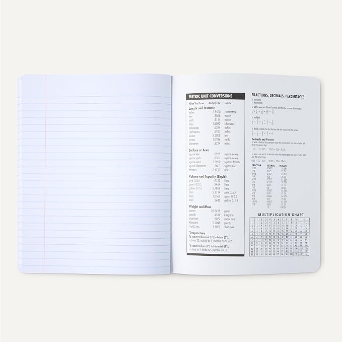 Amazon Basics Composition Notebook, Wide Ruled, 100 Sheets, 9.75" x 7.5", Marble Black, 12-Pack