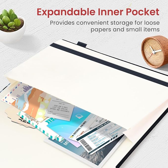 Taja Pretty Lined Journal for Women, Aesthetic Cute Hardcover Leather Journal for Writing, A5 College Ruled Notebook for Work & Note Taking, Perfect for Office School Home, 160 Pages, Garden Bird
