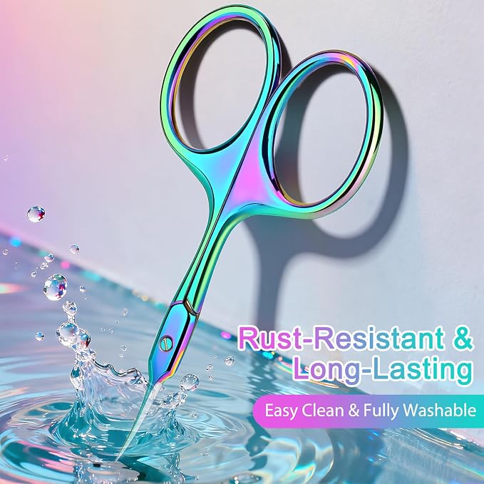 Curved Cuticle Scissors, Extra Fine Tip, Manicure Pedicure | Fine curved tip for manicure, pedicure and eyebrow trimming. For women and men. Compact grooming tool for precise nail care.