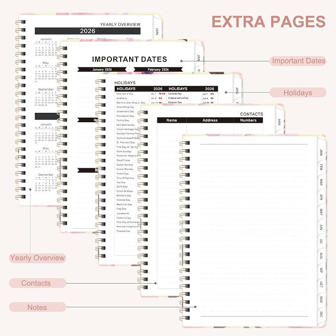 2026 Planner, Weekly and Monthly Calendar Planner Agenda, Jan 2026 - Dec 2026, Planning Academic Book, Office Desk Accessories and School Supplies - A5 (6.3'' x 8.5'')