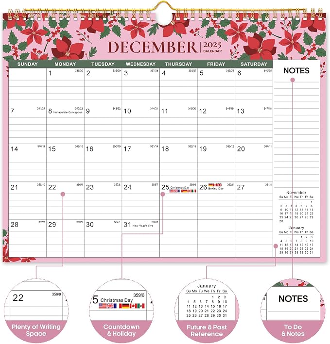 Calendar 2026-2027, 21-Month Wall Calendar Runs Until Jun 2027, 11.5" x 14.7",Large Monthly Calendar with Twin-Wire Binding, Perfect for Home or Office -Twilight Petals