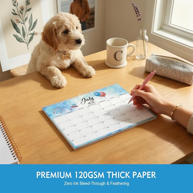 Comix 2026-2027 Wall Calendar, 18 Month Planner for Home Office Classroom | 120GSM Thick Paper, Large Lined Blocks, Ink Bleed Resistant, Reinforced Hanger, for Home Office Classroom Family Planning