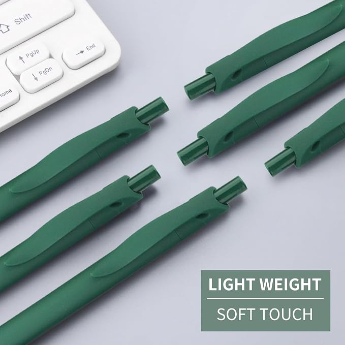 deegtran Pens Bulk, 50 Pack No Bleed Green Click, Wholesale Retractable Ballpoint Pens, Pens Medium Point, Smooth Ink Pens, 1.0MM Green Ink
