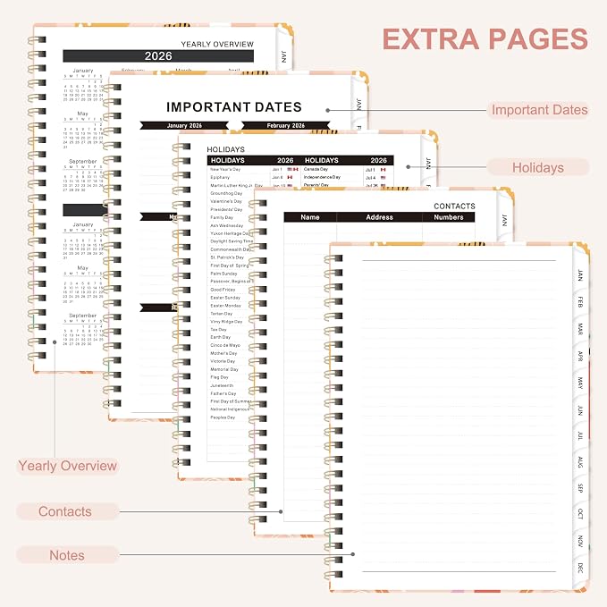2026 Planner, Weekly and Monthly Calendar Planner Agenda, Jan 2026 - Dec 2026, Planning Academic Book, Office Desk Accessories and School Supplies - A5 (6.3'' x 8.5'')