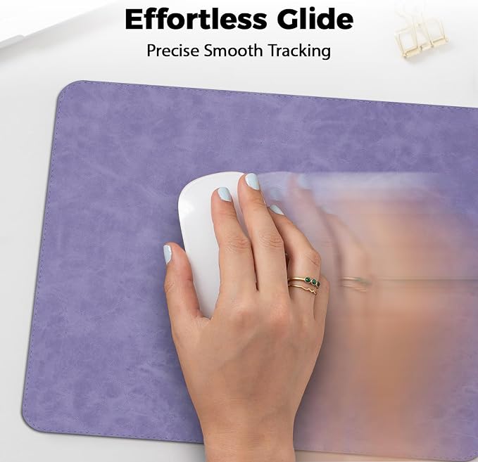 Mouse pad, Non-Slip Washable Waterproof Computer Mouse mat Thick for Laptop Wireless Mouse Home Office Travel, Portable 9.8"x 8.3" S Purple