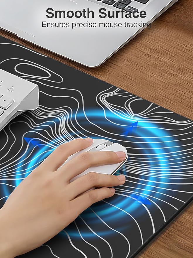 Wireless Charging Mouse Pad, 31.5"x15.8" Large Desk Mat, Smooth Glide | Waterproof Mousepad, Stitched Edge, Non-Slip Rubber Base, Desk Pad Computer Keyboard Mat, No Adapter