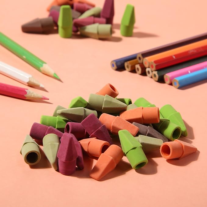 Mr. Pen- Pencil Erasers Toppers, 120 Pack, Late Harvest Color Scheme | Latex Free, No Smudge, Mr Pen Erasers for Pencils