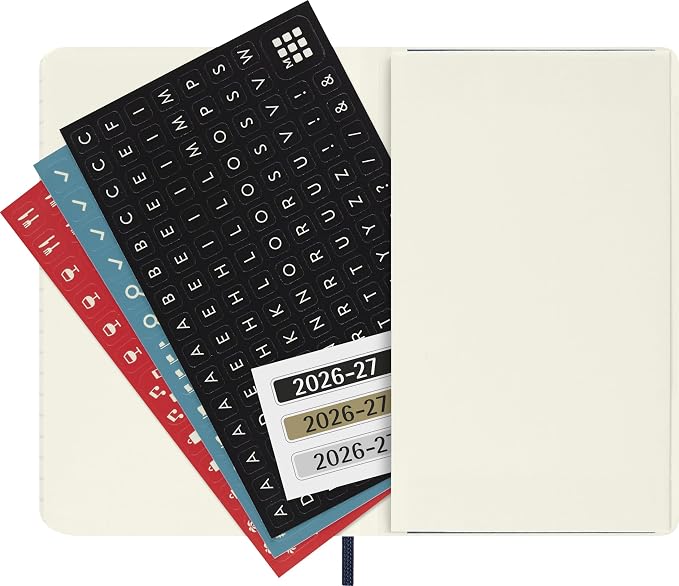 Moleskine 2026-27 18-Month Weekly Planner, Pocket, Sapphire Blue, Softcover | July 2026-December 2027 Pocket (3.5" x 5.5") 208-page weekly planner with weekly spreads, ruled notes pages, and stickers.