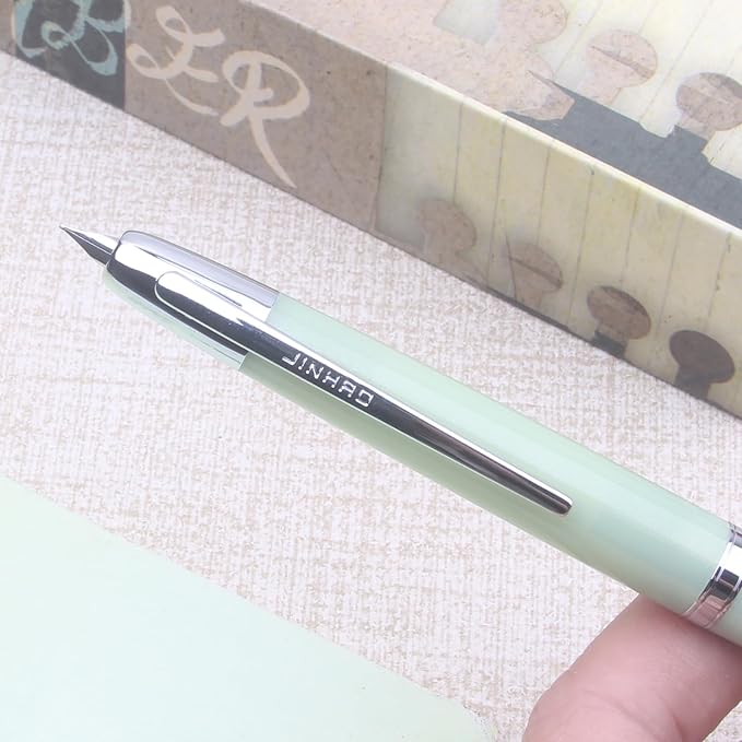 JINHAO 20 Celestial Jade silver Clip Resin Press Fountain Pen F Ink Pen With Converter Stationery School Supplies