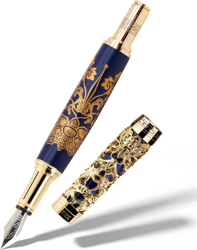 ARTEX Luxury Fountain Pen - Museum Art Collections - Crafting Timeless Beauty - the Best Gift & Office Desk Decor, German SCHMIDT Fine Nib, Solid Metal