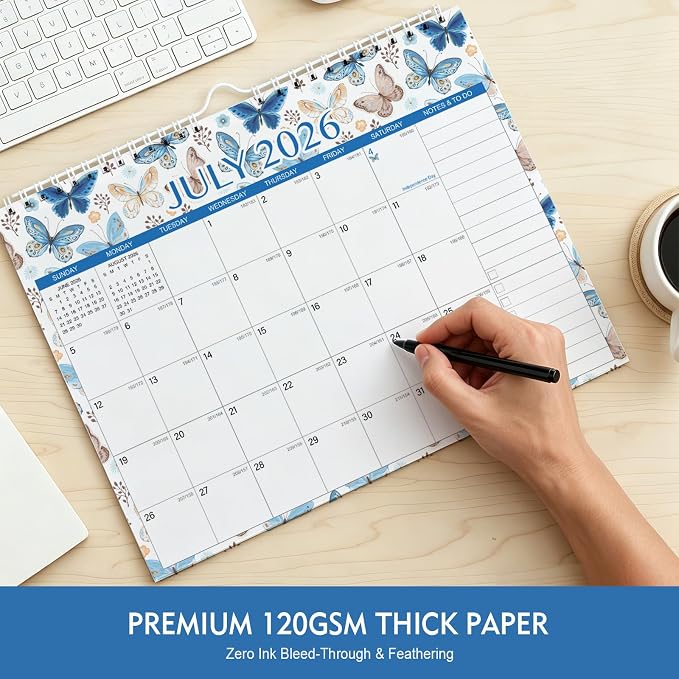Comix 18 Month Wall Calendar 2026-2027 11x8.5 Inch, Monthly Planner Jul 2026 to Dec 2027, Thick 120GSM Paper with Stable Twin-Wire Binding for Home Office Planning