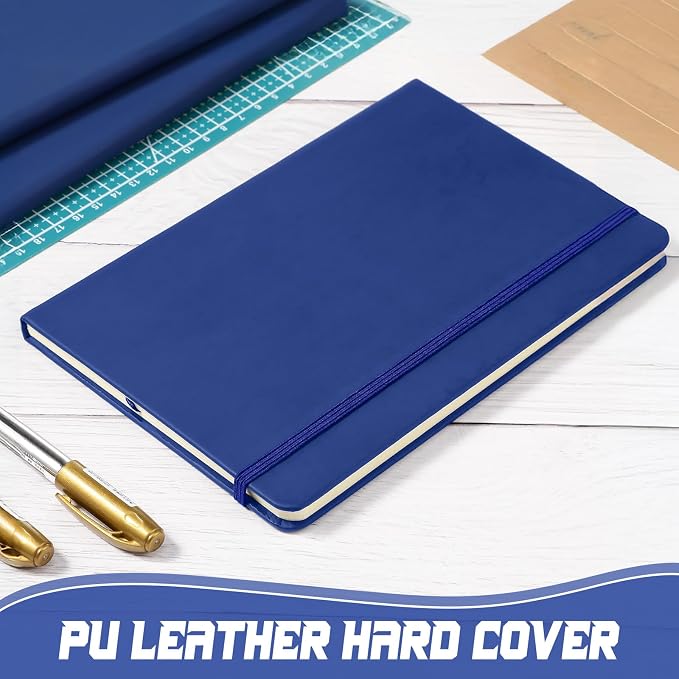 Honoson 20 Pack A5 Lined Journal Notebooks Hardcover Executive Notebook 5.5" x 8.3" PU Leather Wide Ruled Journals Bulk 160 Pages for Back to School Supplies Office Business Home (Royal Blue)