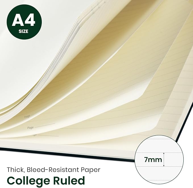 Taja Large Spiral Lined Journal for Women, 8.5" x 11" Notebooks for Work Collge Ruled, A4 Aesthetic Cute Journaling Notebooks for Writing, Plastic Cover, Abundant Floral