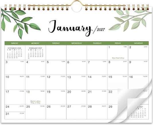 Calendar 2027 - Wall Calendar 2027, Jul. 2026 - Dec. 2027, 11" x 8.5", Small 18 Monthly Calendars 2027 with Thick Paper and Julian Date