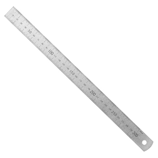 Pacific Arc Stainless Steel Ruler Inch and Metric, with 32nd and 64th Graduations, 12 Inches