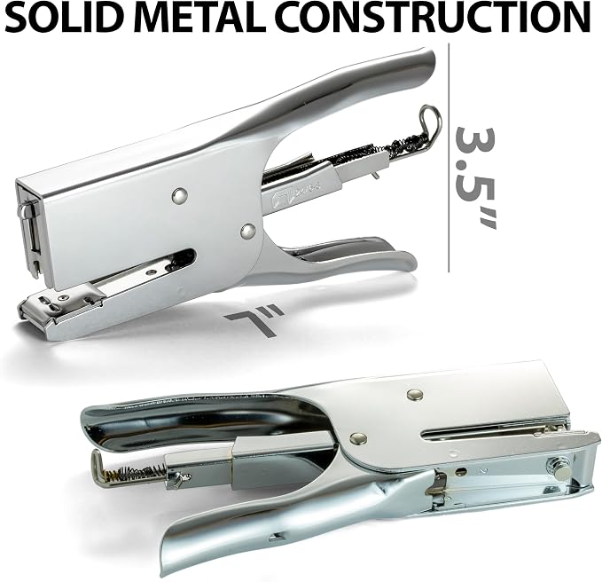 Officemate Classic Plier Stapler Bundle with 10,000 Staples, Metal, Silver (97768)