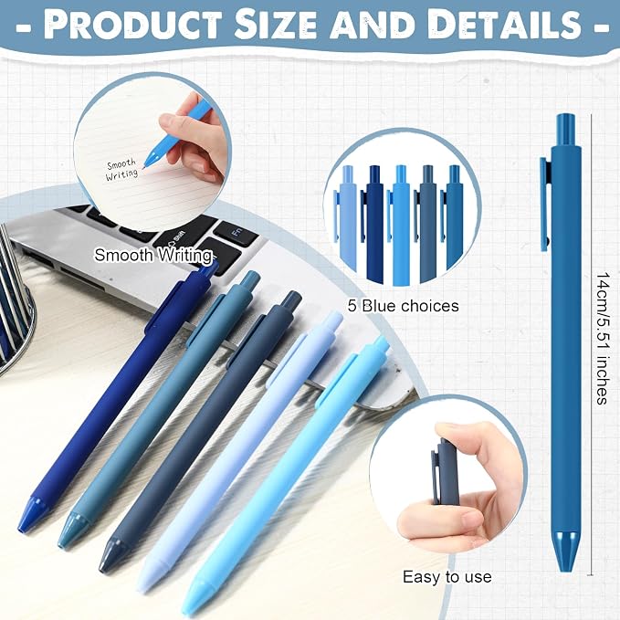 Eaasty 20 Set Mini Notebooks with Ballpoint Pens Bulk Back to School Gift Small Pocket Notepads Gradual Color Composition Journals and Pens for School Supplies Writing Notebooks (Blue Series Colors)
