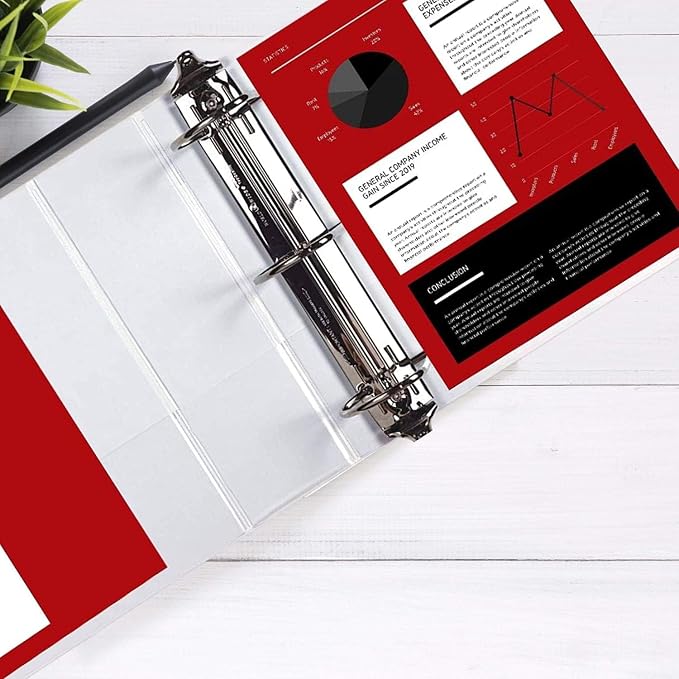 5 Inch 3 Ring Binder 2 Pack, Heavy Duty Locking D-Ring, Holds 950+ Sheets, PVC-Free, Assembled in USA, 8.5 x 11, Clear View Cover with Pockets, Customizable, Professional, White - Ring Binder Depot | Locking Rings, PVC-Free, Assembled in USA, 8.5 x 11,...