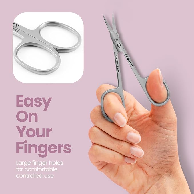 Cuticle Scissors Extra Fine Curved – German Quality Stainless Steel – Manicure Scissors for women – Beauty Scissors for Eyelash, Eyebrows and Dry Skin
