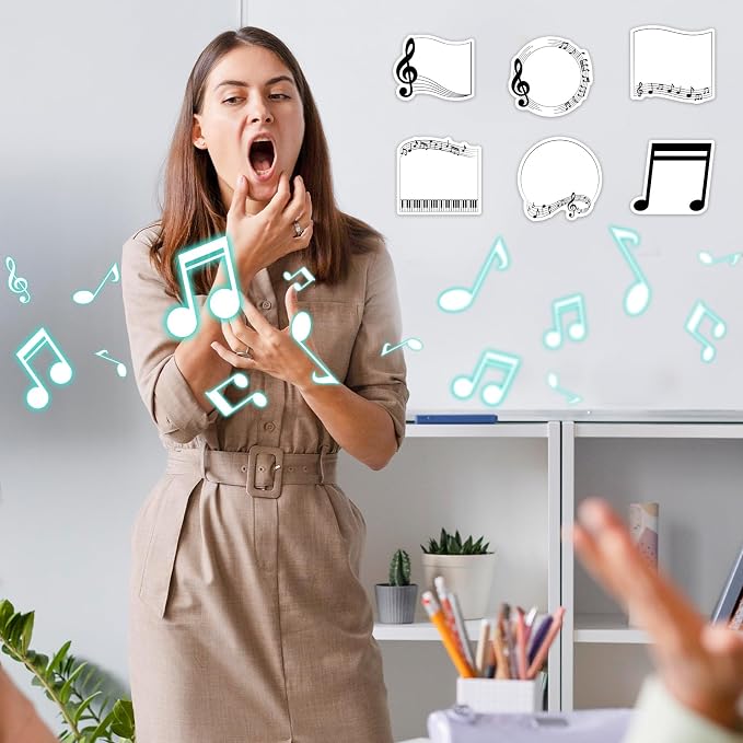 30 Pack Music Sticky Notes - 600 Sheets Music Notepads for Music Teacher Appreciation Gifts Wedding Concert Party Giveaways Musical Notes Message Reminder School Supplies
