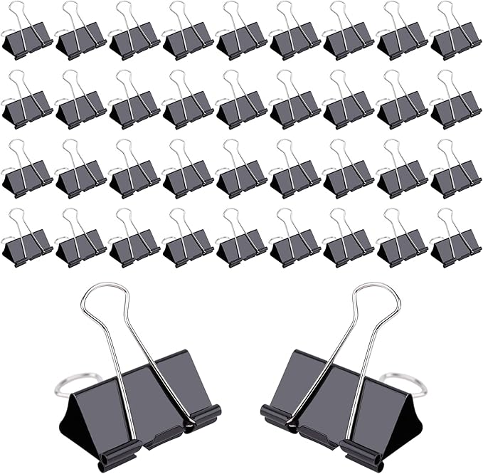 144 Pcs 1-Incn Binder Clips for Document Clamp（Black） | Durable,Sturdy,Reusable,forOffice, Home, School and Crafts Use,7/16" Width,Hold up to 100 Pages