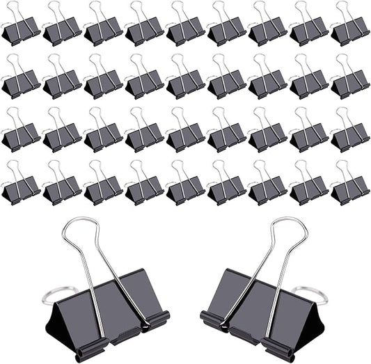 144 Pcs 1-Incn Binder Clips for Document Clamp（Black） | Durable,Sturdy,Reusable,forOffice, Home, School and Crafts Use,7/16" Width,Hold up to 100 Pages