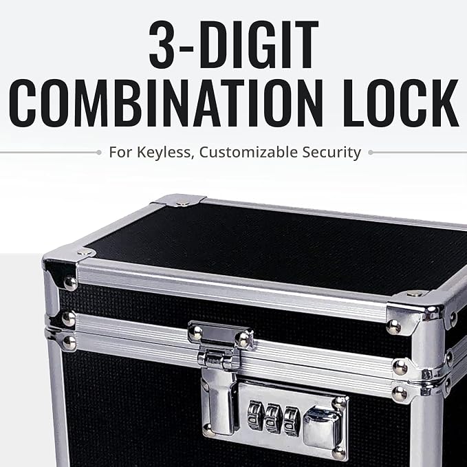 Vaultz Medicine Lock Box - 4 Pack - 5 x 7 x 5 Inches - Secure Cabinet Safe with Combination Lock - Ideal for Medications and Small Valuables - Black | Secure cabinet safe for medications, cash and small valuables, compact design fits shelves, drawers o...